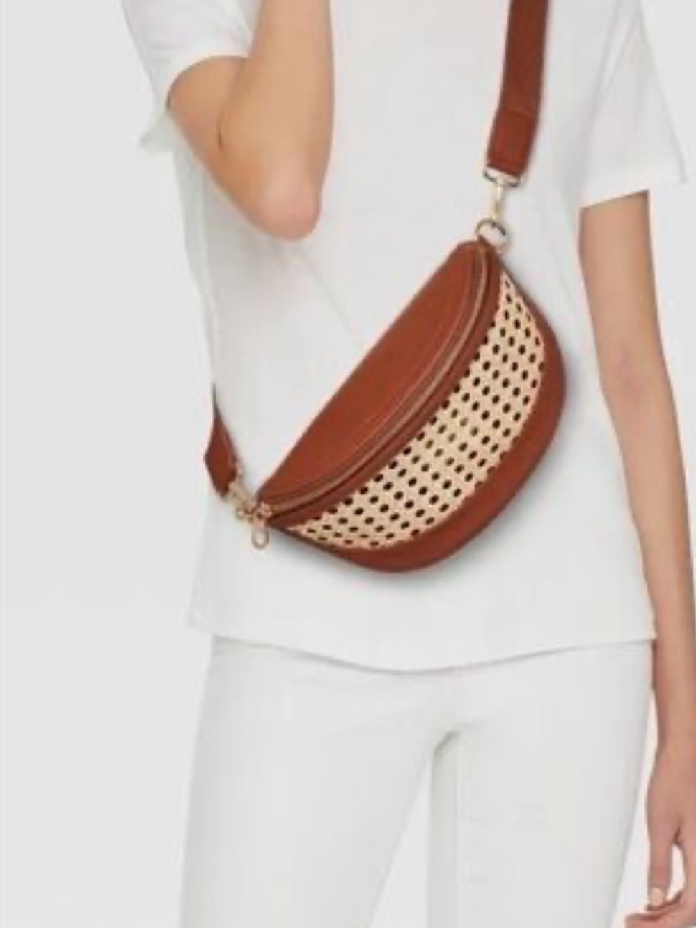 Universal thread Woven Accent Brown Crossbody Belt Bag - one size